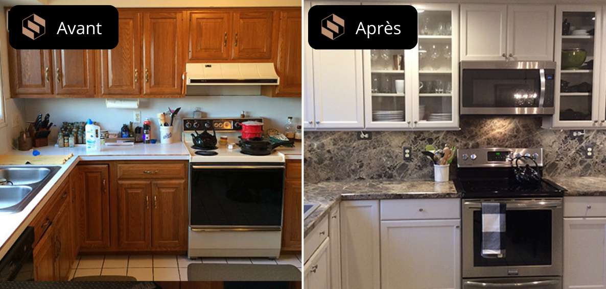 Installation d’armoires de cuisine - exemple 2